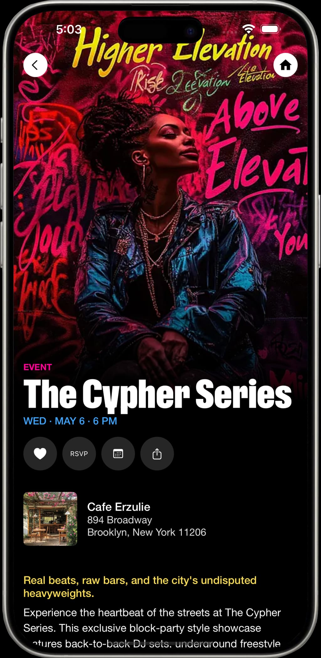 Event screen